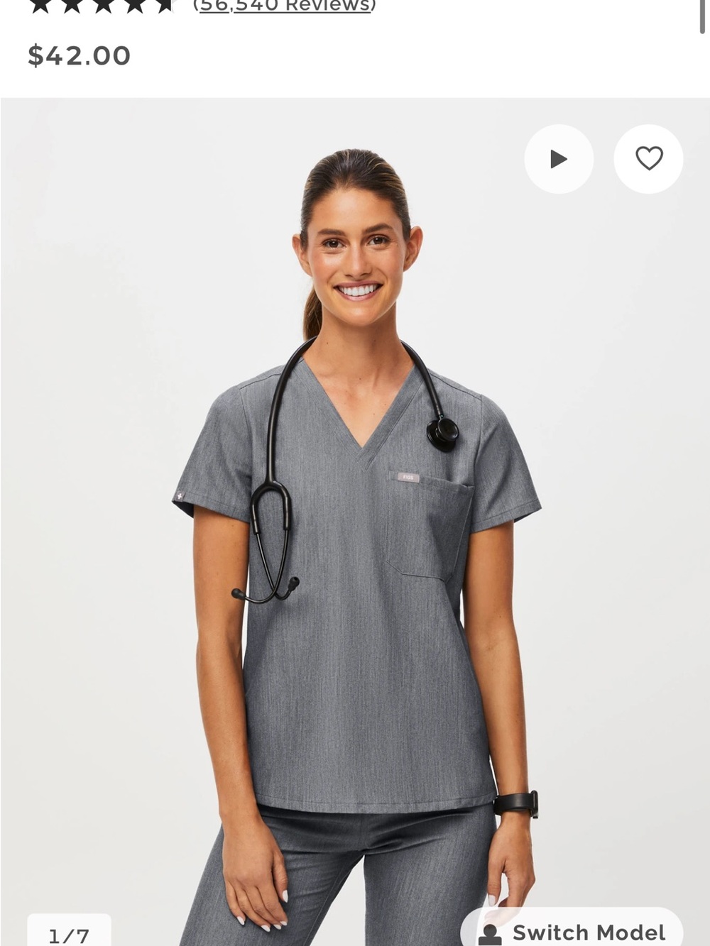 Figs Catarina Scrub Top size S